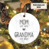 Personalized Mom Grandma Est Ornament, Pregnancy Announcement, Future Grandma Gifts, Christmas Gift, Mothers Day Gift