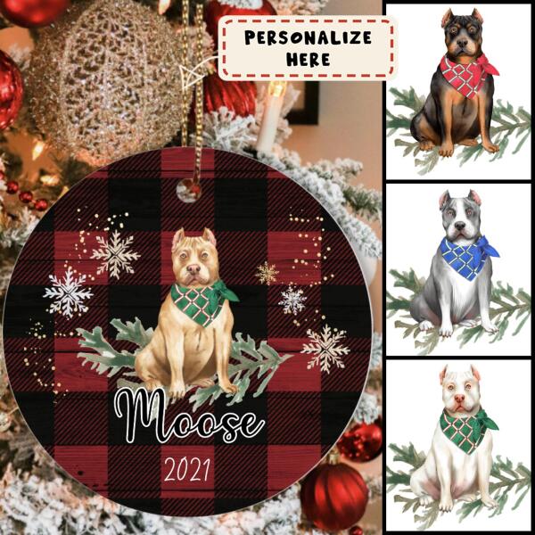 Personalized Pitbull Dog Memorial Ceramic Ornament Gift, Loss Dog Gift, Dog Sympathy Gifts, Pet Remembrance Gifts, Pet Bereavement Gifts, Christmas Gift