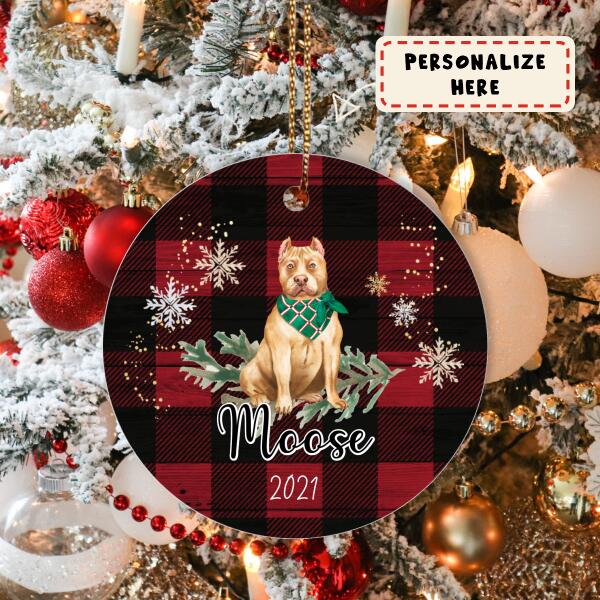 Personalized Pitbull Dog Memorial Ceramic Ornament Gift, Loss Dog Gift, Dog Sympathy Gifts, Pet Remembrance Gifts, Pet Bereavement Gifts, Christmas Gift