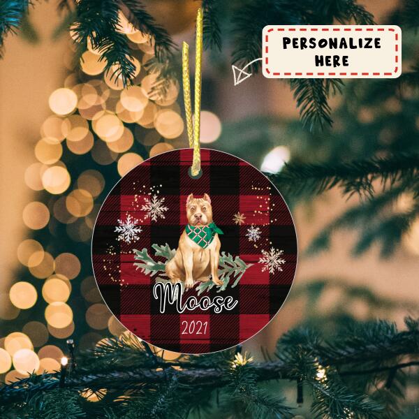 Personalized Pitbull Dog Memorial Ceramic Ornament Gift, Loss Dog Gift, Dog Sympathy Gifts, Pet Remembrance Gifts, Pet Bereavement Gifts, Christmas Gift