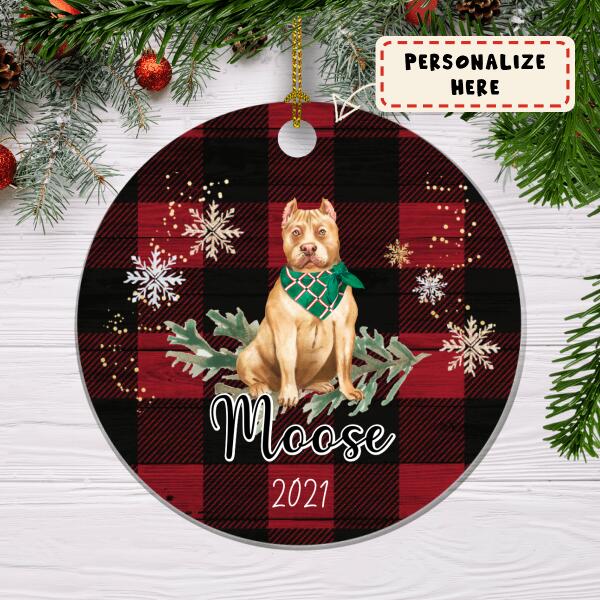 Personalized Pitbull Dog Memorial Ceramic Ornament Gift, Loss Dog Gift, Dog Sympathy Gifts, Pet Remembrance Gifts, Pet Bereavement Gifts, Christmas Gift