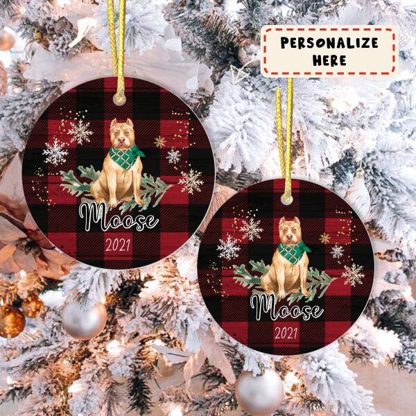Personalized Pitbull Dog Memorial Ceramic Ornament Gift, Loss Dog Gift, Dog Sympathy Gifts, Pet Remembrance Gifts, Pet Bereavement Gifts, Christmas Gift
