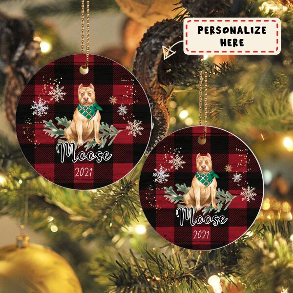 Personalized Pitbull Dog Memorial Ceramic Ornament Gift, Loss Dog Gift, Dog Sympathy Gifts, Pet Remembrance Gifts, Pet Bereavement Gifts, Christmas Gift