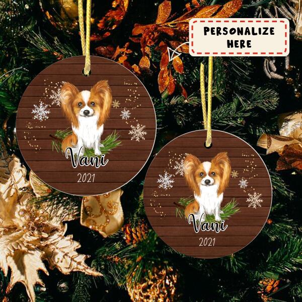 Personalized Papillon Dog Memorial Ceramic Ornament Gift, Loss Dog Gift, Dog Sympathy Gifts, Pet Remembrance Gifts, Pet Bereavement Gifts, Christmas Gift