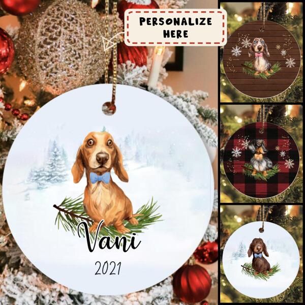 Personalized Dachshunds Dog Memorial Ceramic Ornament Gift, Loss Dog Gift, Dog Sympathy Gifts, Pet Remembrance Gifts, Pet Bereavement Gifts, Christmas Gift