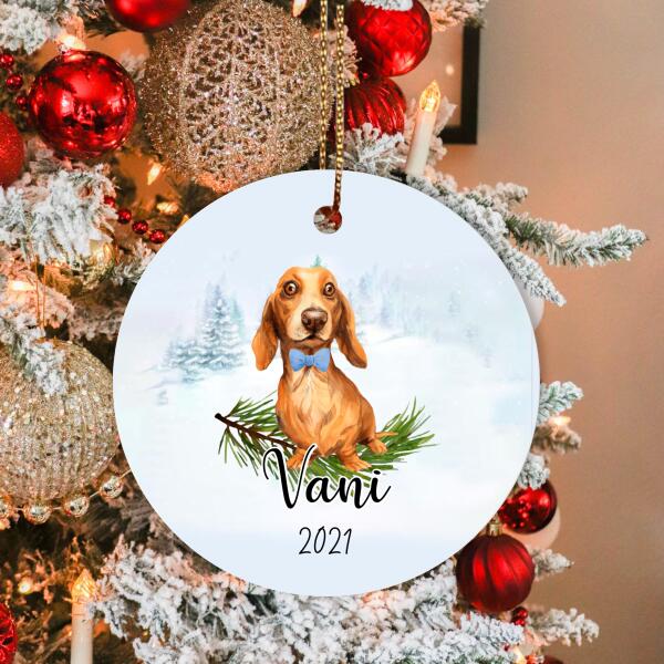 Personalized Dachshunds Dog Memorial Ceramic Ornament Gift, Loss Dog Gift, Dog Sympathy Gifts, Pet Remembrance Gifts, Pet Bereavement Gifts, Christmas Gift