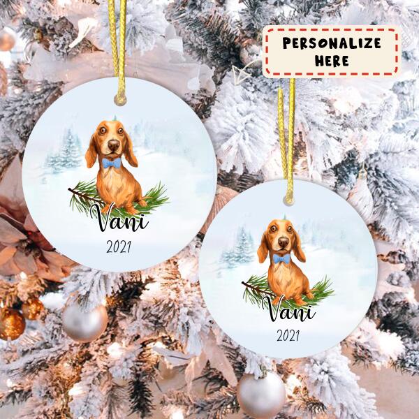 Personalized Dachshunds Dog Memorial Ceramic Ornament Gift, Loss Dog Gift, Dog Sympathy Gifts, Pet Remembrance Gifts, Pet Bereavement Gifts, Christmas Gift