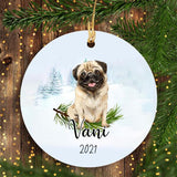 Personalized Pug Dog Memorial Ceramic Ornament Gift, Loss Dog Gift, Dog Sympathy Gifts, Pet Remembrance Gifts, Pet Bereavement Gifts, Christmas Gift
