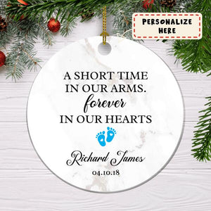 Personalized Ornament Memorial Gift For Loss Of Son, Baby Boy Memorial Ornament, Remembrance Gift