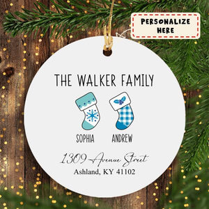 Personalized Family Hanging Stock Christmas Ornament, Gift For Family, Housewarming Gift Ornament