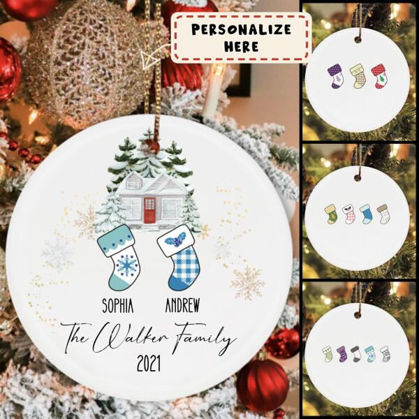 Personalized Family Hanging Stock Christmas Ornament, Gift For Family, Housewarming Gift Ornament