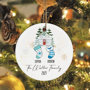 Personalized Family Hanging Stock Christmas Ornament, Gift For Family, Housewarming Gift Ornament