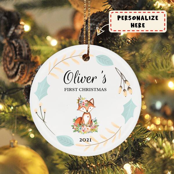 Personalized Baby's First Christmas Ornament, New Baby Gift Ornament