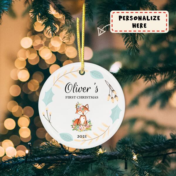 Personalized Baby's First Christmas Ornament, New Baby Gift Ornament