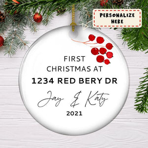 Personalized First Christmas At New Home Ornament, Gift For Him, Gift For Her Ornament, Housewarming Gift