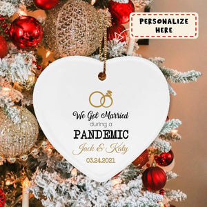 Personalized We got Married During a Pandemic  Heart Ornament, Christmas Gift For Him, Gift for Her