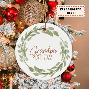 Personalized Grandpa Pregnancy Announcement Ornament, New Grandpa Gift, New Baby Announcement Ornament
