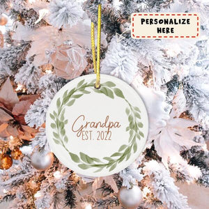 Personalized Grandpa Pregnancy Announcement Ornament, New Grandpa Gift, New Baby Announcement Ornament