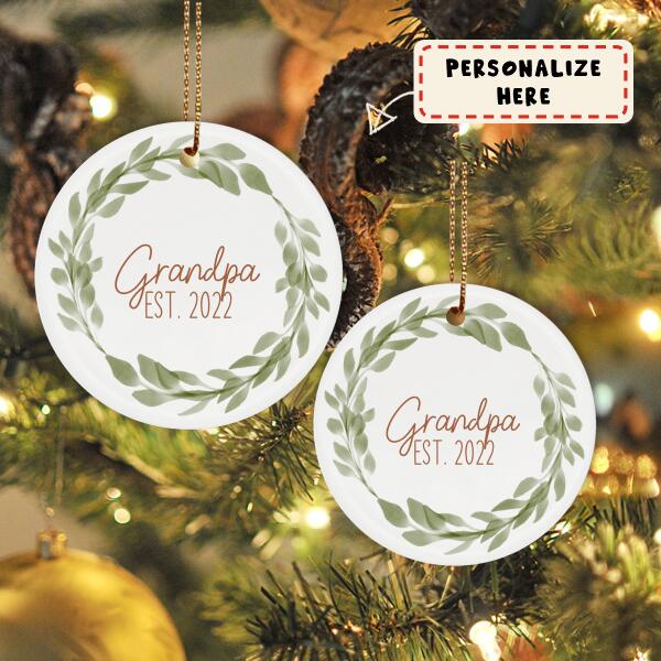 Personalized Grandpa Pregnancy Announcement Ornament, New Grandpa Gift, New Baby Announcement Ornament
