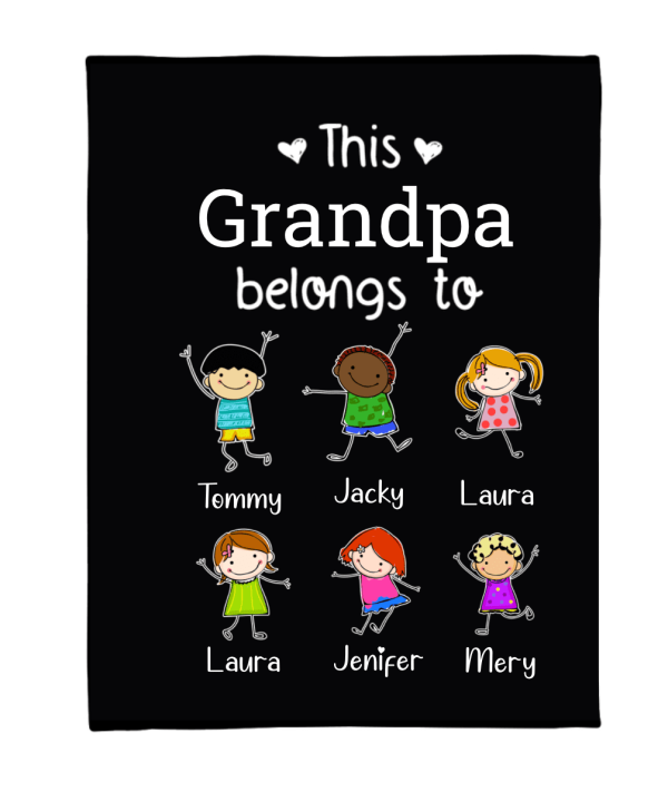 Gifts For Grandpa , Papa Gifts, Christmas Gift For Grandpa, This Grandpa Belongs Personalized Fleece Blanket,