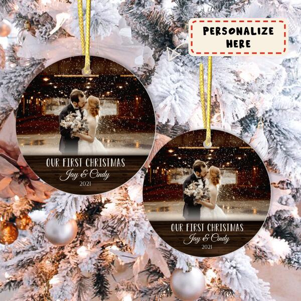 Personalized Our First Christmas Engaged Ornament, Just Engaged Ornament, Custom Engagement Gift, Gift For Him, Gift For Her