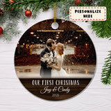 Personalized Our First Christmas Engaged Ornament, Just Engaged Ornament, Custom Engagement Gift, Gift For Him, Gift For Her