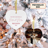 Personalized Our First Christmas Engaged Heart Ornament, Just Engaged Ornament, Custom Engagement Gift, Gift For Him, Gift For Her