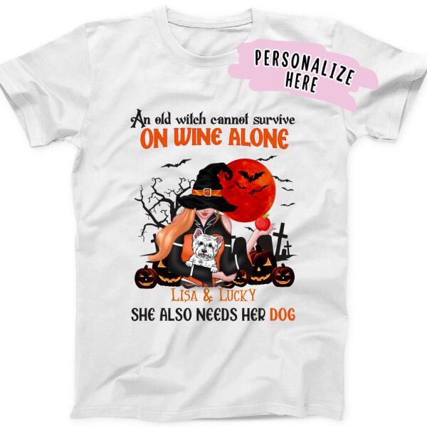 Personalized Dog Witch Halloween Premium Shirt, Halloween Gift Shirt, Gift For Dog Lovers