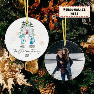 Personalized Family Hanging Stock Christmas Ornament, Gift For Family, Housewarming Gift Ornament