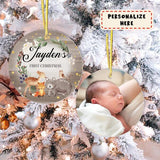 Personalized Baby's Photo First Christmas Ornament, Custom Name Ornament