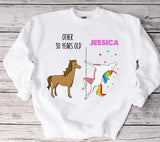 30th Birthday Gift For Women, Funny 30th Unicorn Birthday Sweatshirt, 30 Year Old Gift, Thirty Birthday Sweatshirt