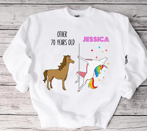 70th Birthday Gift For Women, Funny 70th Unicorn Birthday Sweatshirt, Birthday Gift For Mom, 70 Year Old Gift, Seventy Birthday Sweatshirt