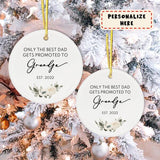 Personalized Baby Announcement to Grandpa, Christmas Baby Announcement Ornament