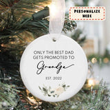 Personalized Baby Announcement to Grandpa, Christmas Baby Announcement Ornament