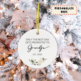 Personalized Baby Announcement to Grandpa, Christmas Baby Announcement Ornament