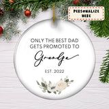 Personalized Baby Announcement to Grandpa, Christmas Baby Announcement Ornament