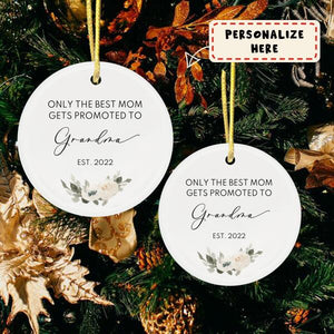 Personalized Baby Announcement to Grandma, Christmas Baby Announcement Ornament