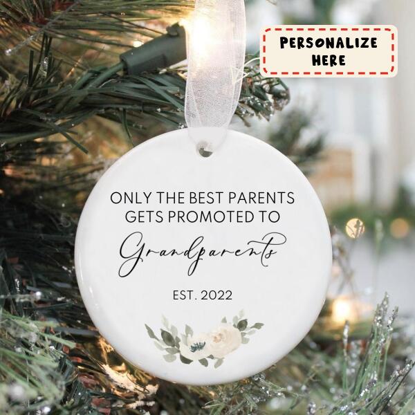 Personalized Baby Announcement to Grandparents, Christmas Baby Announcement Ornament