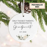 Personalized Baby Announcement to Grandparents, Christmas Baby Announcement Ornament