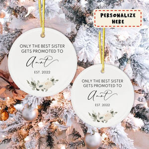 Personalized Baby Announcement to Sister, Christmas Baby Announcement Ornament