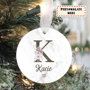 Personalized Letter Name Ornaments, Custom Initial Ornament, Christmas Ornament