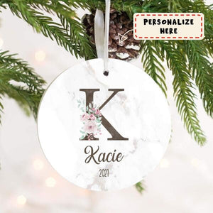 Personalized Letter Name Ornaments, Custom Initial Ornament, Christmas Ornament