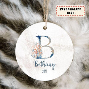 Personalized Letter Name Ornaments, Custom Initial Ornament, Christmas Ornament