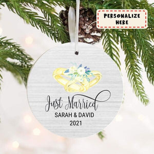 Just Married Ornament, First Christmas Married Ornament, First Married Ornament, Wedding Ornaments, Personalized Wedding Gift