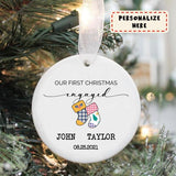 Personalized Couple Hanging Stock Christmas Ornament, Gift For Family, Housewarming Gift Ornament