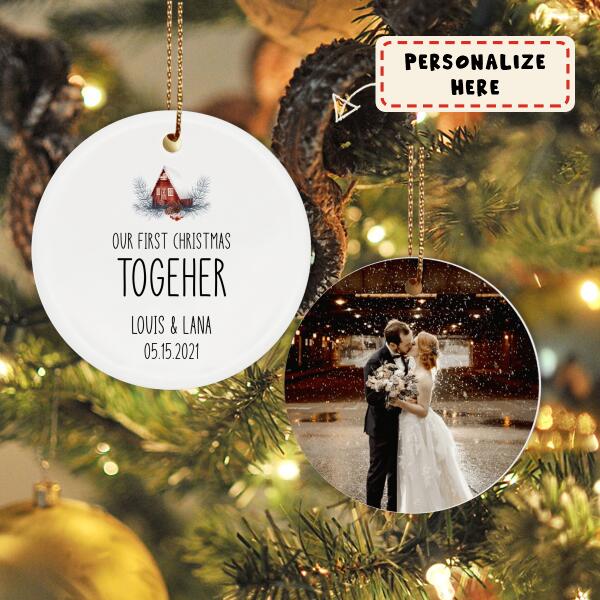 Personalized Couples Christmas Ornament,  Our First Christmas Together, New Couple Christmas Gift Keepsake