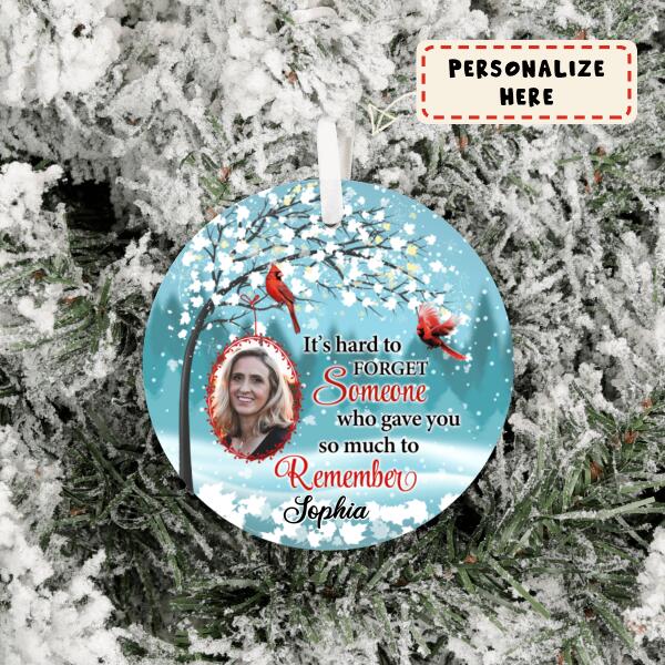 Personalized Photo Memorial Christmas Ceramic Ornament, Memorial Gift