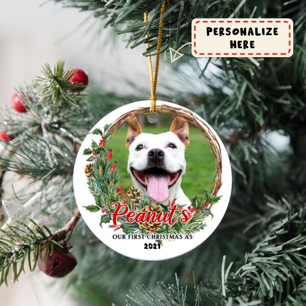 Personalized Pet Lovers Christmas Ceramic Ornament