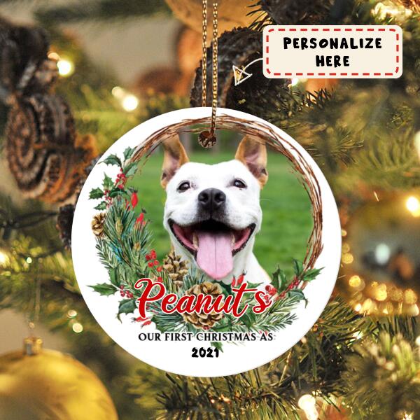 Personalized Pet Lovers Christmas Ceramic Ornament