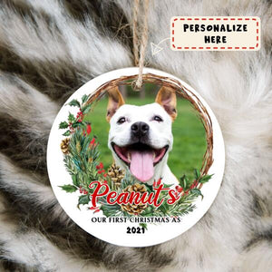 Personalized Pet Lovers Christmas Ceramic Ornament